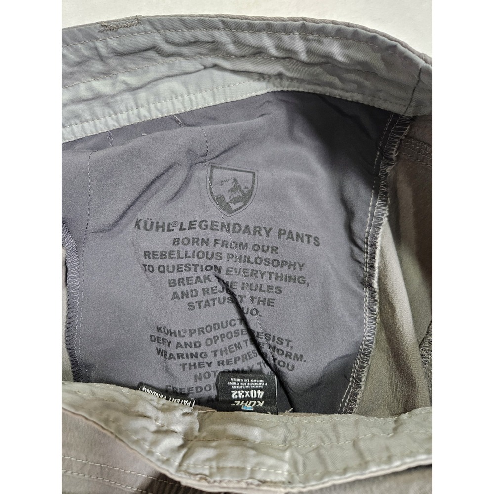 Kuhl Men's Slax Light Gray Legendary Lightweight Active Pants Size 40x32 Chino - Picture 8 of 10
